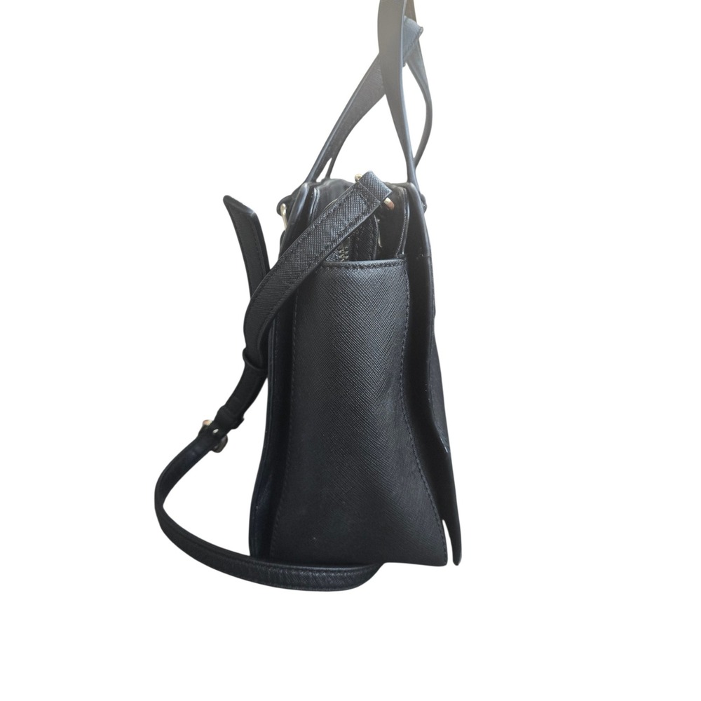 Kate Spade Quiet Luxury Black Structured Satchel Crossbody Top Handle Bag - Picture 4 of 14